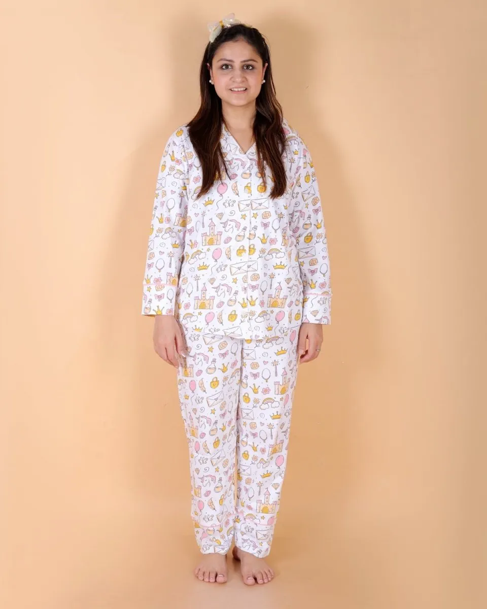 Set Of 3: Fairy Princess Matching Pajama Set For Mom And Baby