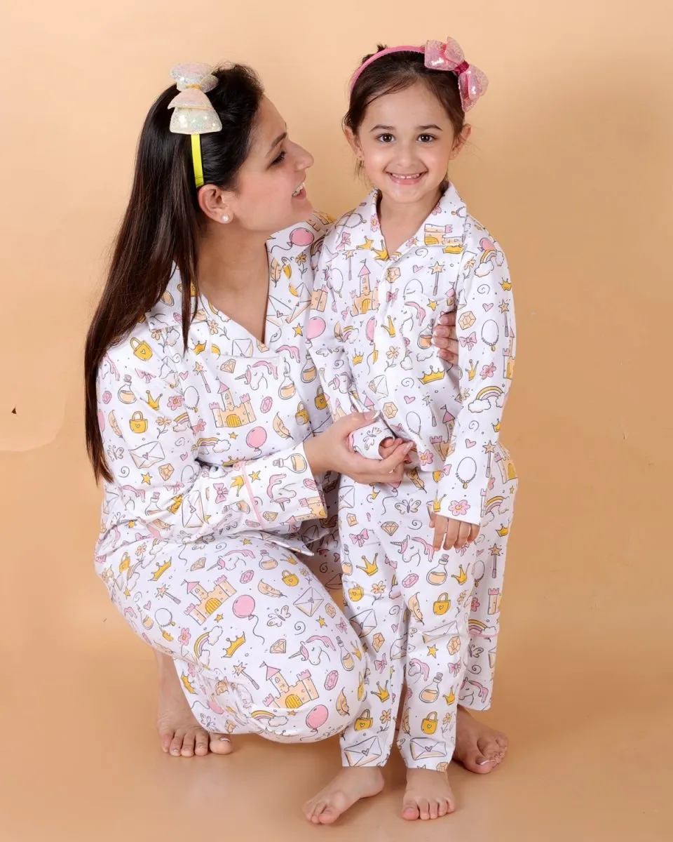 Set Of 3: Fairy Princess Matching Pajama Set For Mom And Baby