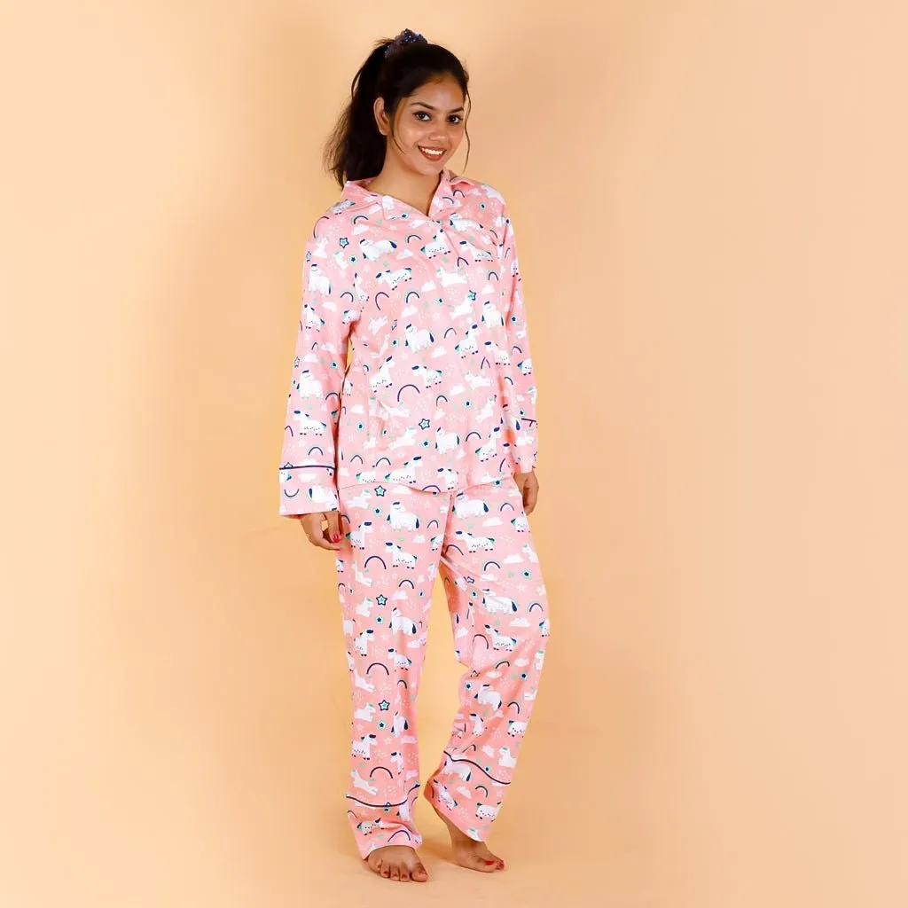 Set Of 3: Magical Unicorn Matching Pajama Set for Mom and Baby