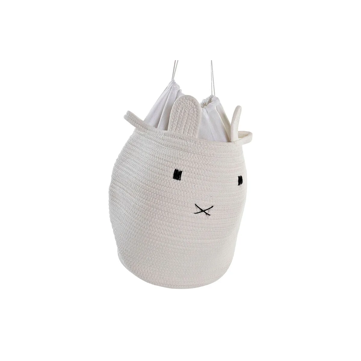 Set of Baskets DKD Home Decor White Children's Animal 35 x 35 x 49 cm (2 Units)