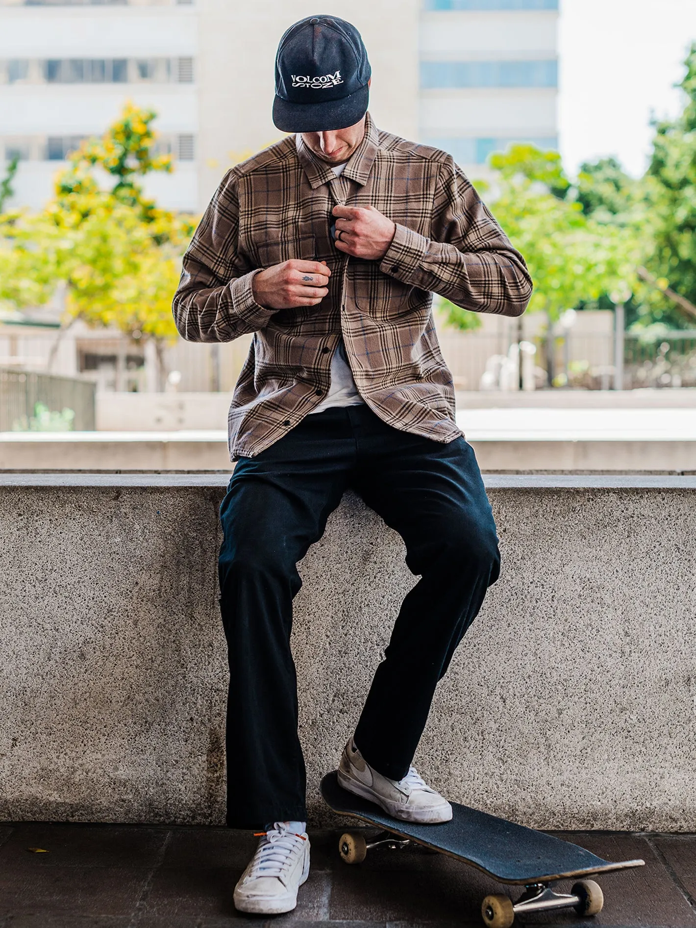 Skate Vitals Grant Taylor Long Sleeve Shirt - Dark Khaki