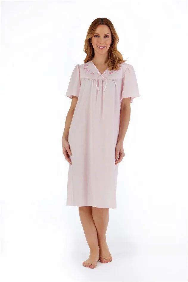 Slenderella Short Sleeve Open Back Nightdress