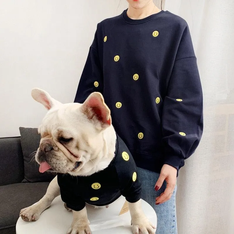 Smile Face Family Matching Dog Outfits  100% Cotton