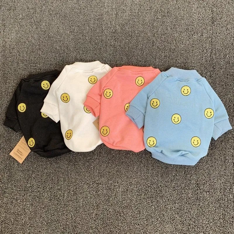 Smile Face Family Matching Dog Outfits  100% Cotton