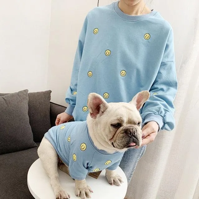 Smile Face Family Matching Dog Outfits  100% Cotton