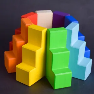 Stepped Roofs Building Set Rainbow