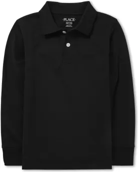 The Children's Place boys Long Sleeve Pique Polo