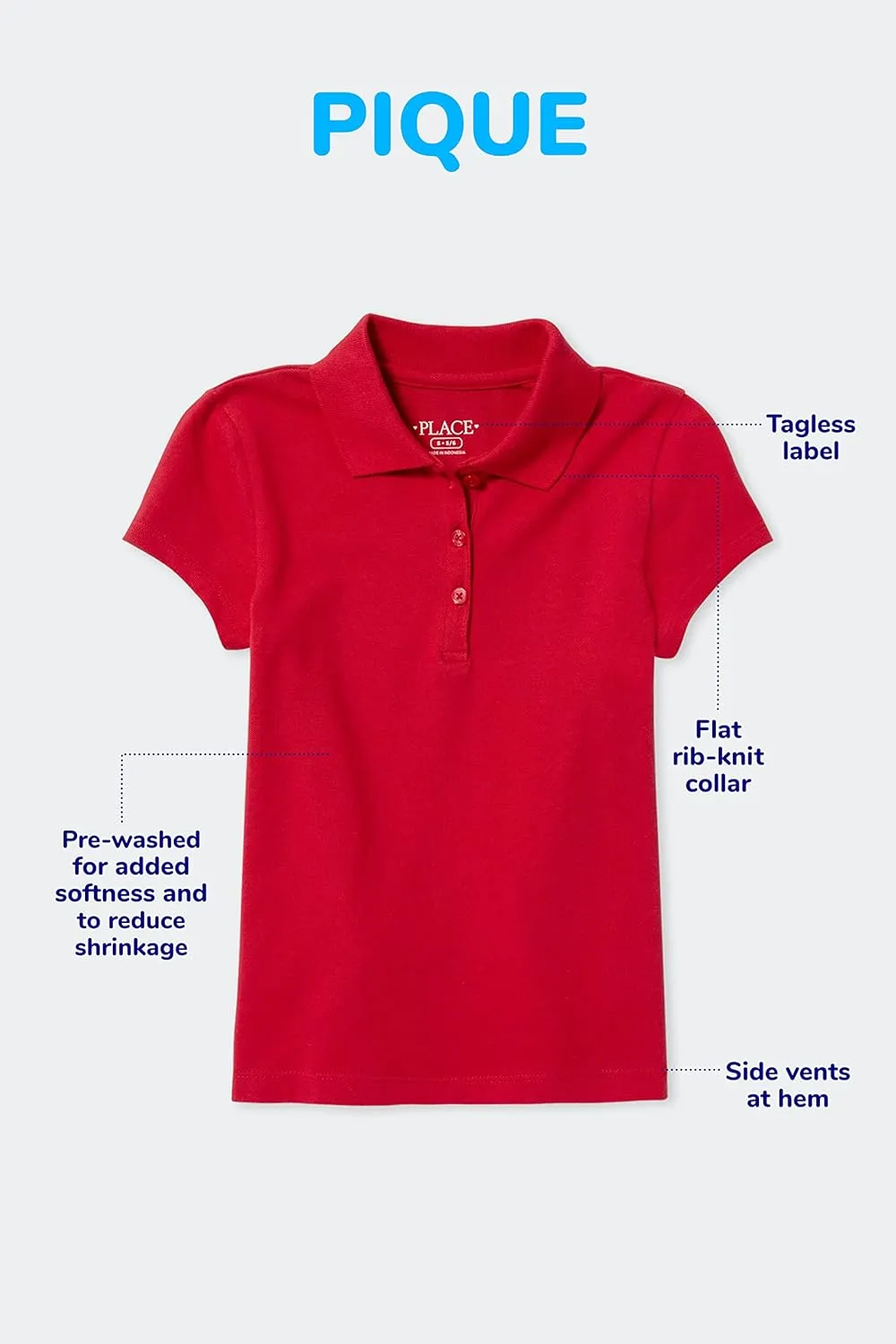 The Children's Place girls Short Sleeve Ruffle Pique Polo