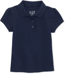 The Children's Place girls Short Sleeve Ruffle Pique Polo
