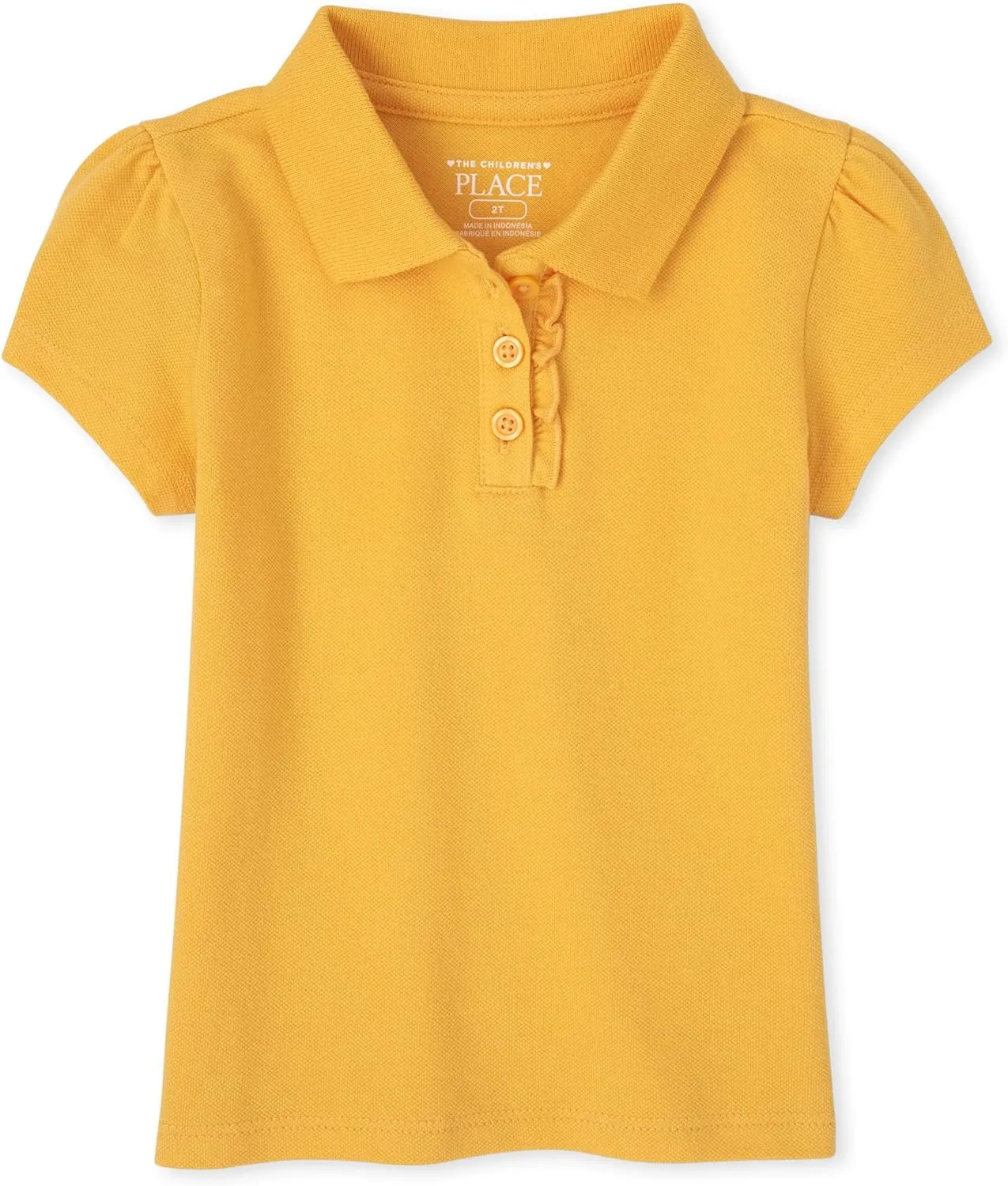 The Children's Place girls Short Sleeve Ruffle Pique Polo