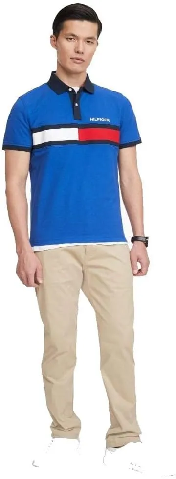Tommy Hilfiger Men's Short Sleeve Cotton Pique Flag Polo in Regular Fit