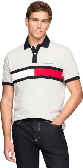 Tommy Hilfiger Men's Short Sleeve Cotton Pique Flag Polo in Regular Fit