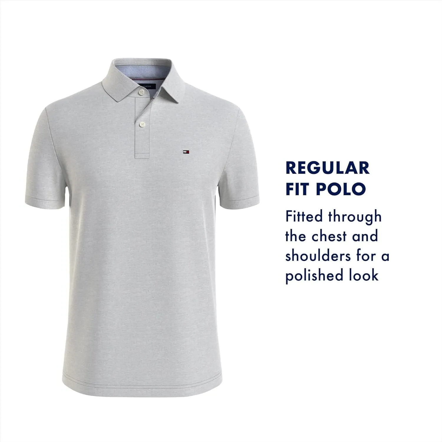 Tommy Hilfiger Men's Short Sleeve Cotton Pique Flag Polo in Regular Fit