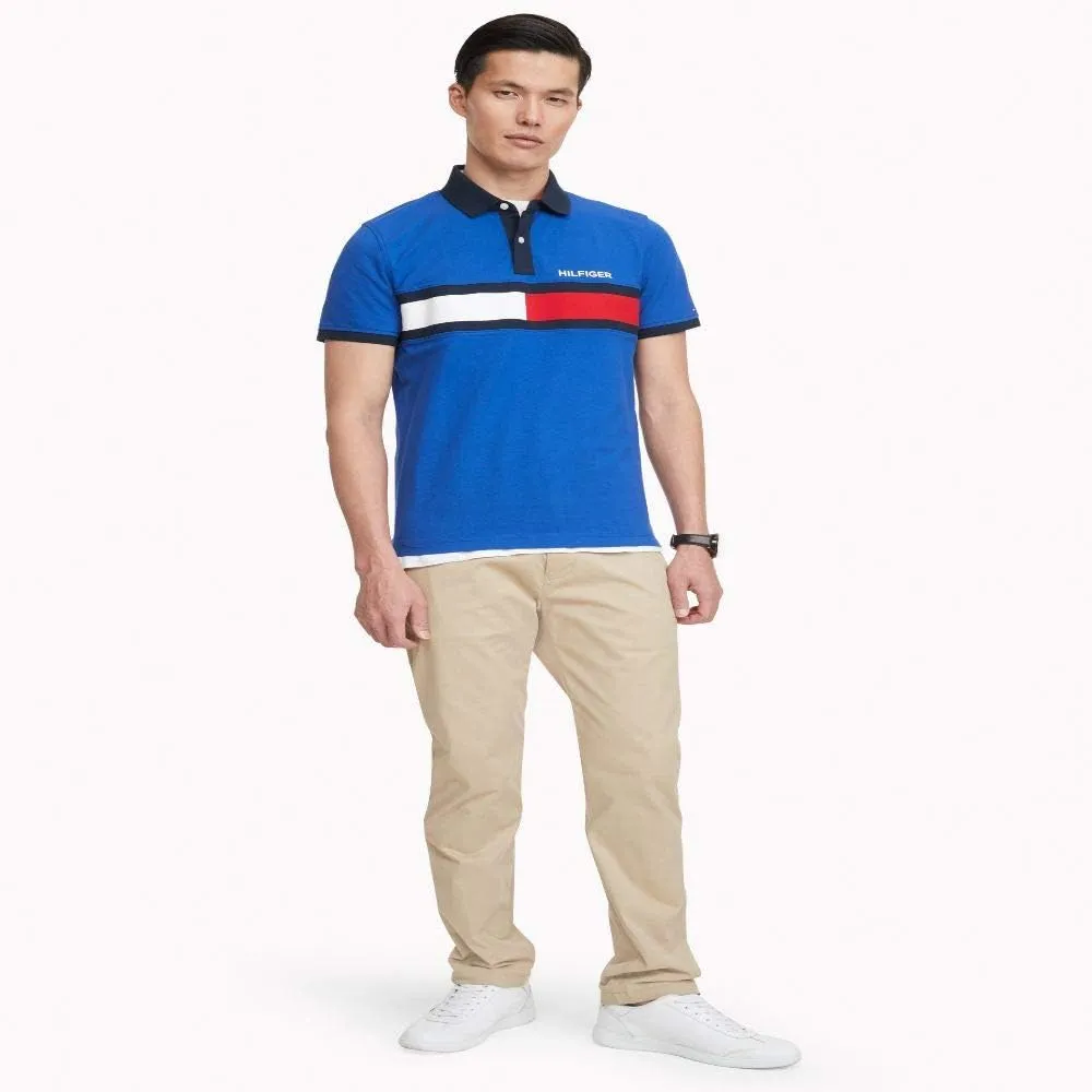Tommy Hilfiger Men's Short Sleeve Cotton Pique Flag Polo in Regular Fit