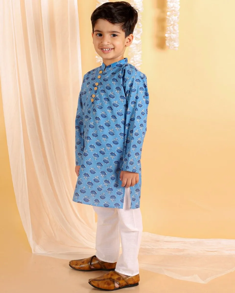 True Blue Boys Kurta Pajama Set