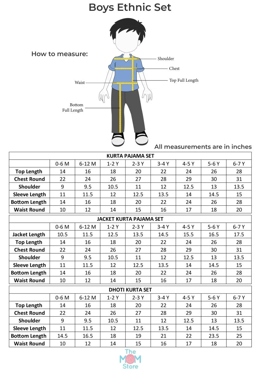 True Blue Boys Kurta Pajama Set