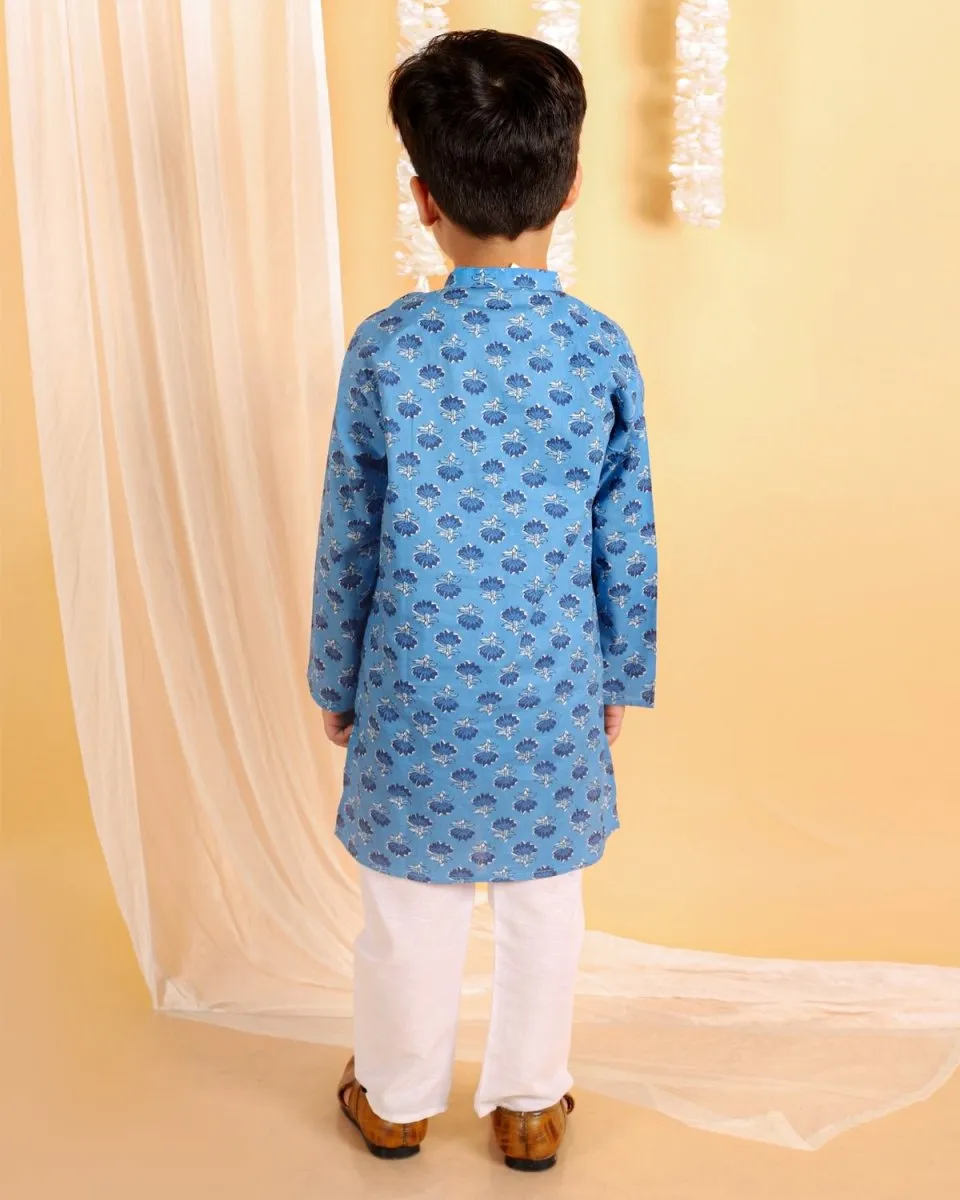 True Blue Boys Kurta Pajama Set