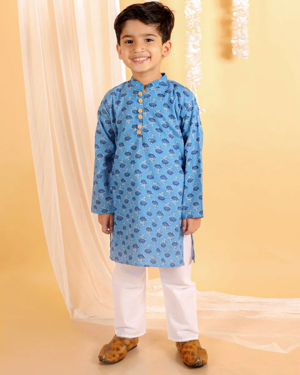 True Blue Boys Kurta Pajama Set