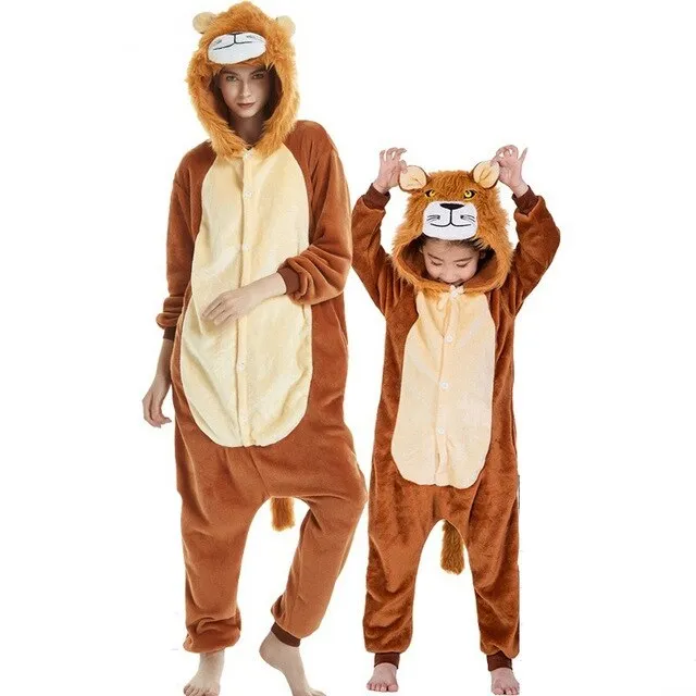 Unicorn Cat Onesies Adults Animal Stitch Totoro Onesie Women Men Couple Winter Pajamas Suit Sleepwear Costumes Homewear