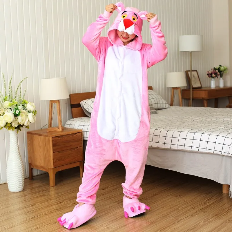 Unicorn Cat Onesies Adults Animal Stitch Totoro Onesie Women Men Couple Winter Pajamas Suit Sleepwear Costumes Homewear