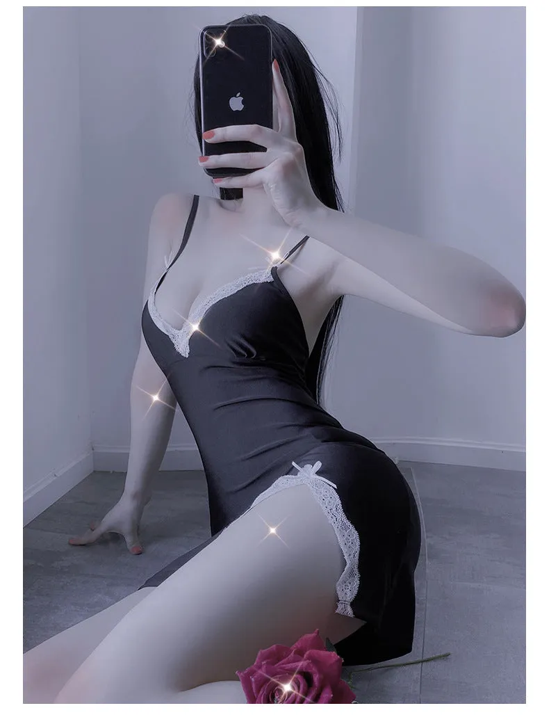 VenusFox Sexy Pajamas Deep V Erotic Lingerie Female Temptation Lace Nightdress