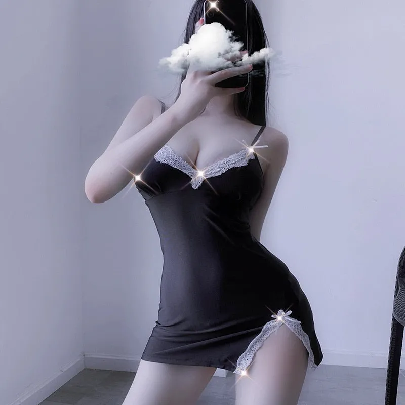 VenusFox Sexy Pajamas Deep V Erotic Lingerie Female Temptation Lace Nightdress