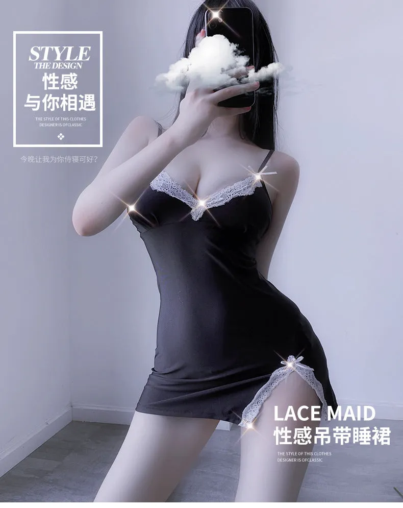 VenusFox Sexy Pajamas Deep V Erotic Lingerie Female Temptation Lace Nightdress