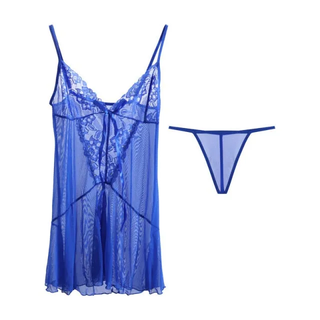 VenusFox Sexy See-through Sexy Lingerie Temptation Pajamas Ladies Wholesale Mesh Sling Suit Sexy Nightdress