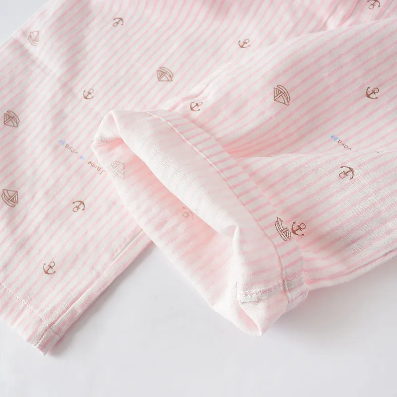 VenusFox Summer/Autumn Couples Plaid Pants Women/Men Sleepwear Cotton Double Gauze Thin Sleep Bottoms Casual Women's Pajamas Home Clothes