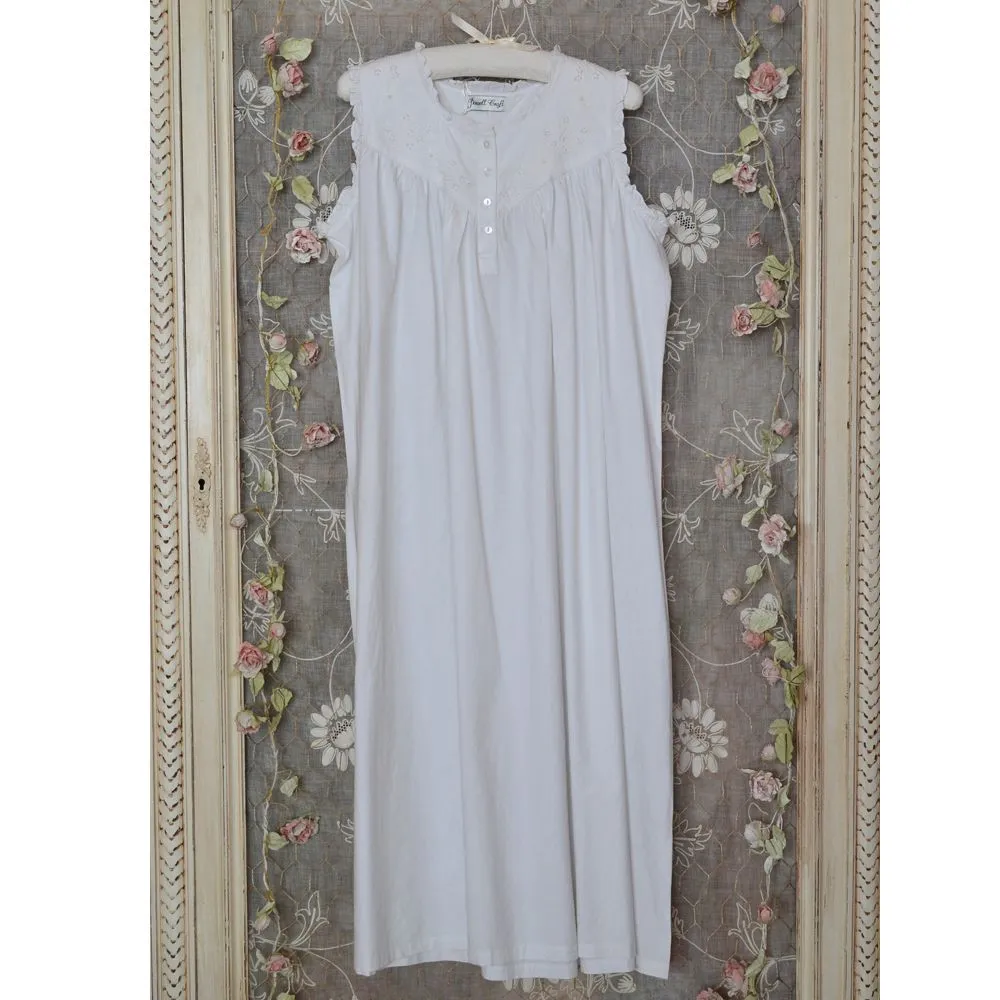 Veronica White Cotton Nightdress