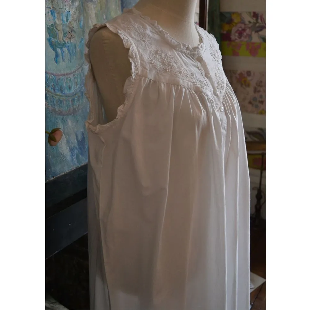 Veronica White Cotton Nightdress