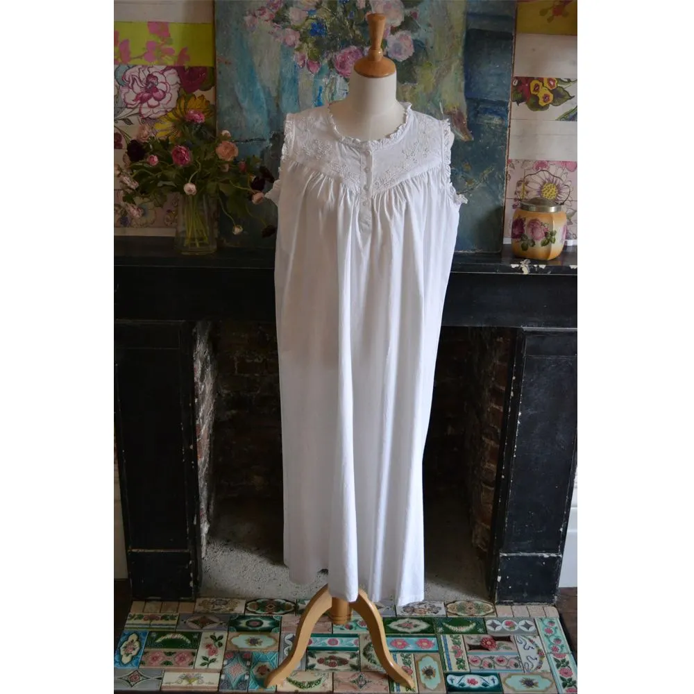 Veronica White Cotton Nightdress