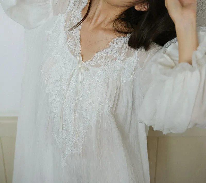 Vintage Style Cotton Night Gown Dress