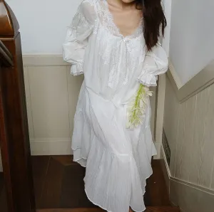 Vintage Style Cotton Night Gown Dress