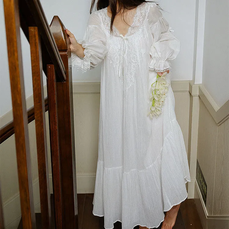 Vintage Style Cotton Night Gown Dress