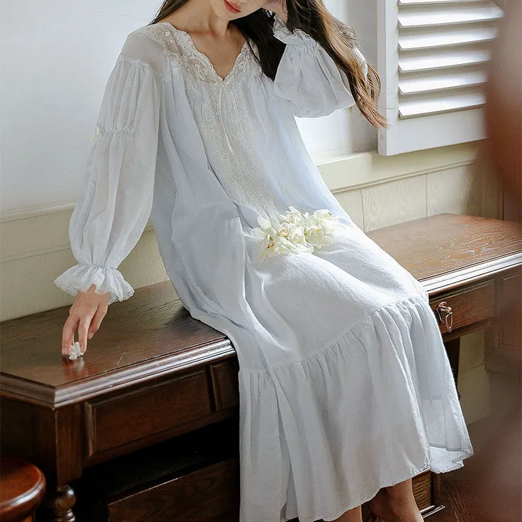 Vintage Style Cotton Night Gown Dress