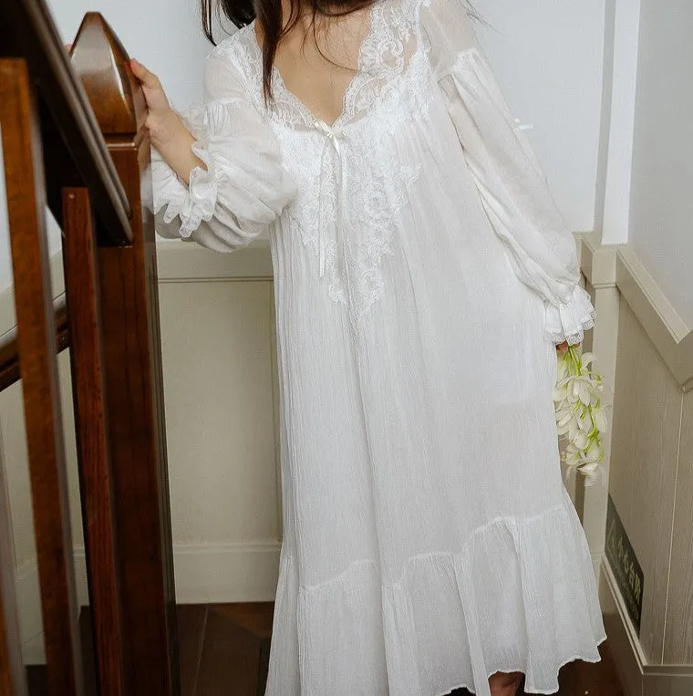 Vintage Style Cotton Night Gown Dress