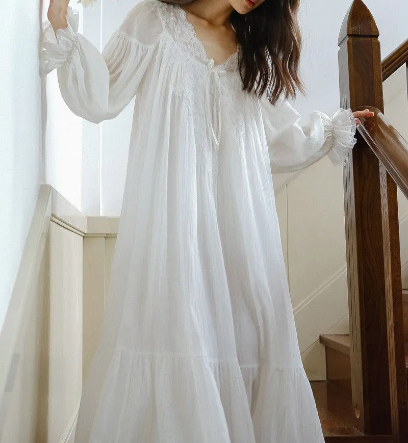 Vintage Style Cotton Night Gown Dress