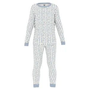 White Blue Space Pajama Set