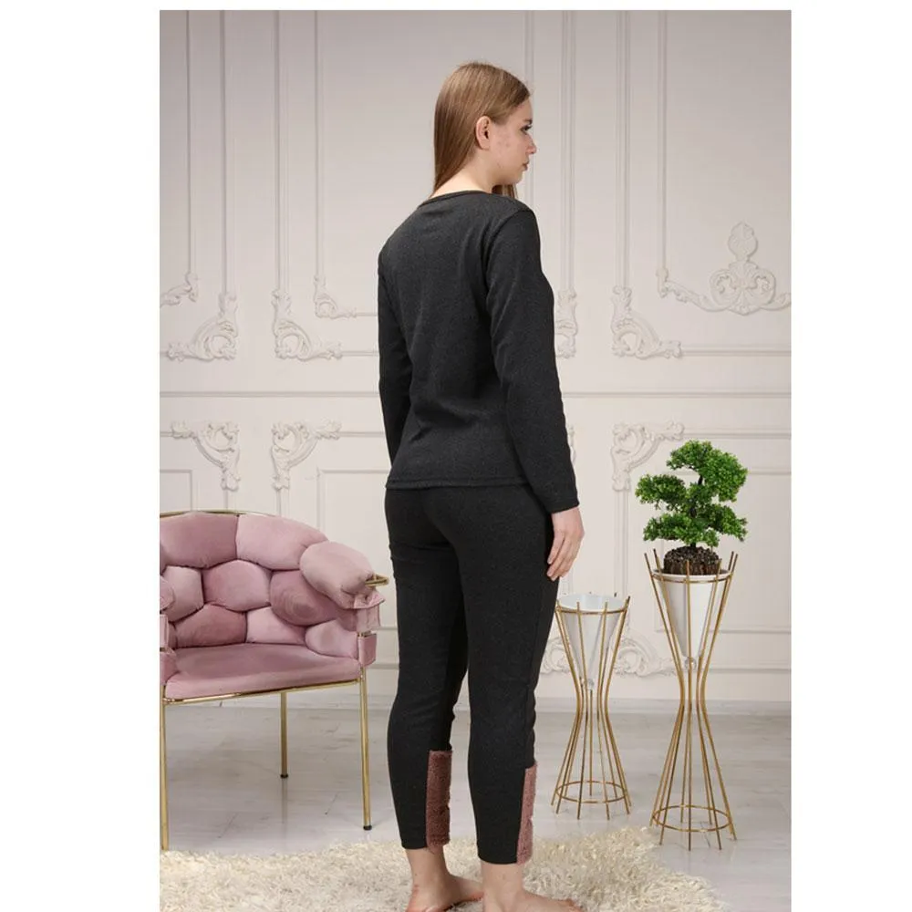 Women's Cat Embroidered Fleece Pajamas Set