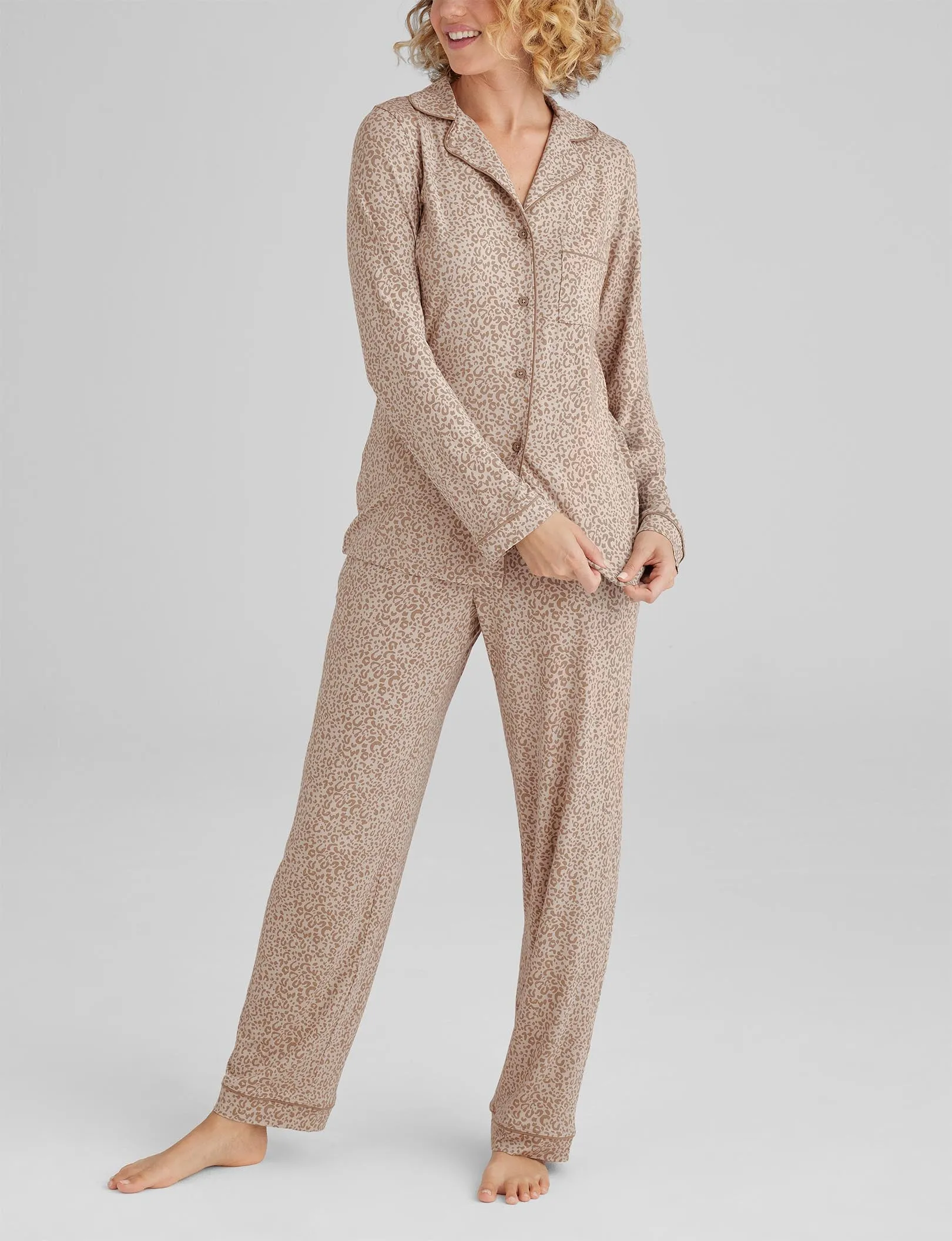 Women's Downtime Long Sleeve Pajama Top & Pant Set