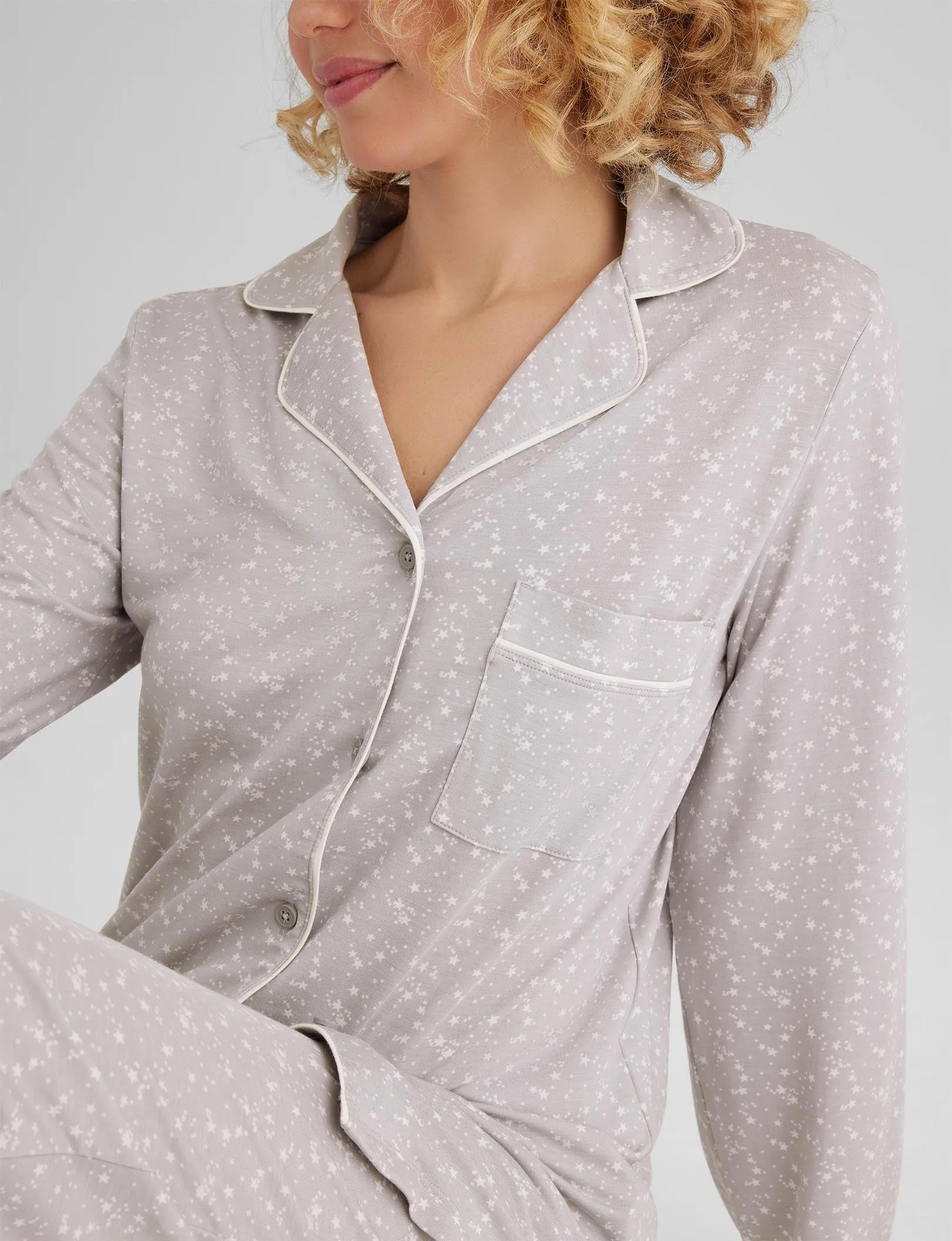 Women's Downtime Long Sleeve Pajama Top & Pant Set