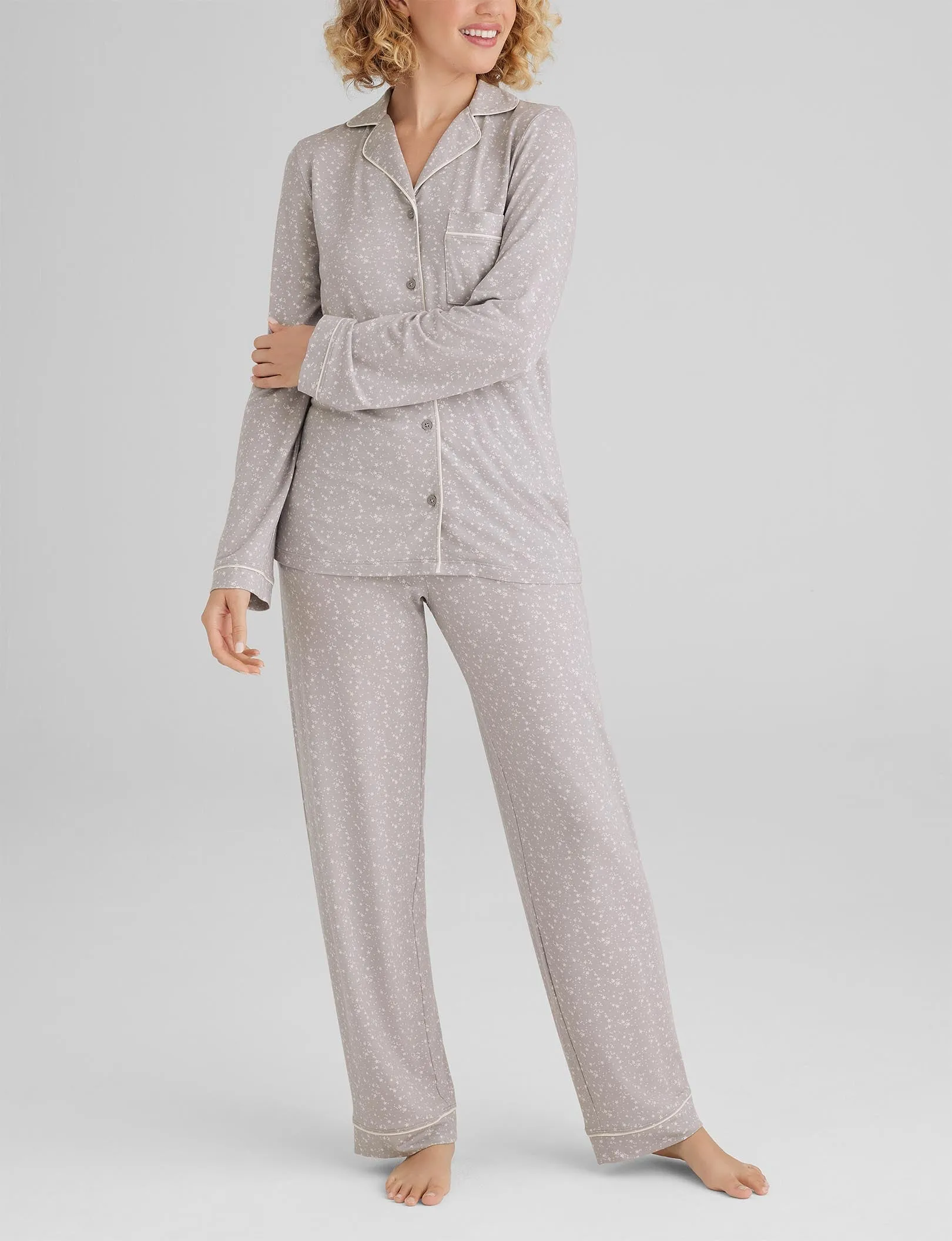 Women's Downtime Long Sleeve Pajama Top & Pant Set