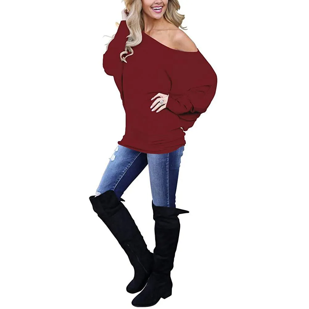 Women's Off-Shoulder Long-Sleeved Top