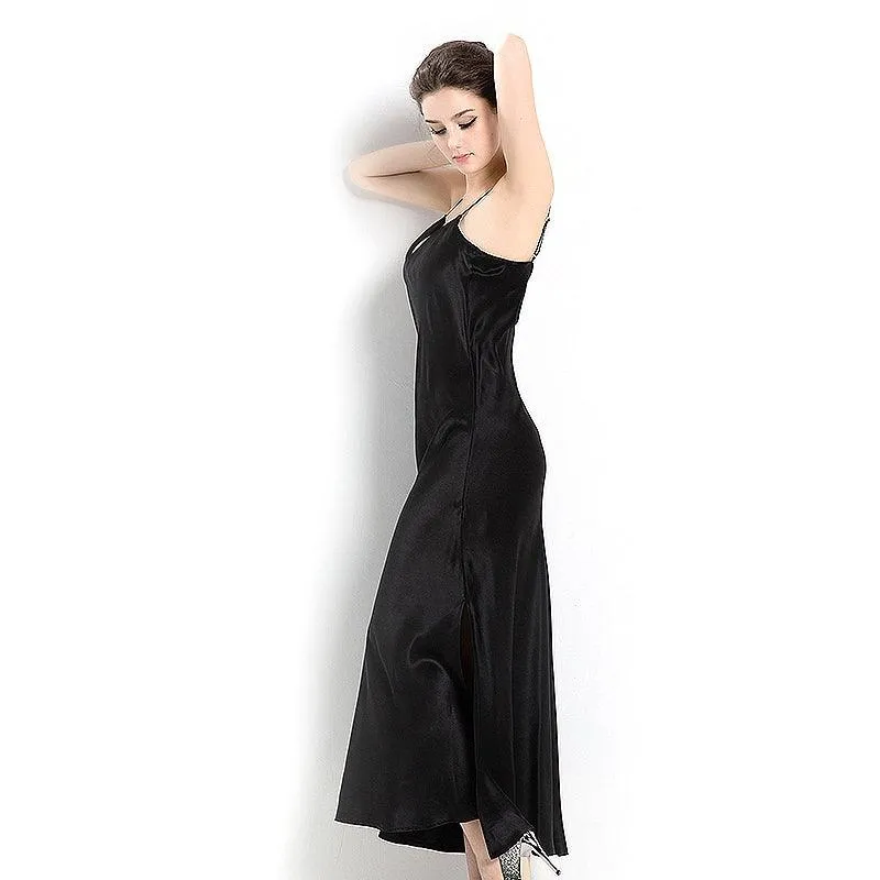 Women's Silk Luxury Long Full Length Nightgown Nightdress