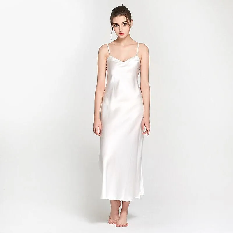 Women's Silk Luxury Long Full Length Nightgown Nightdress