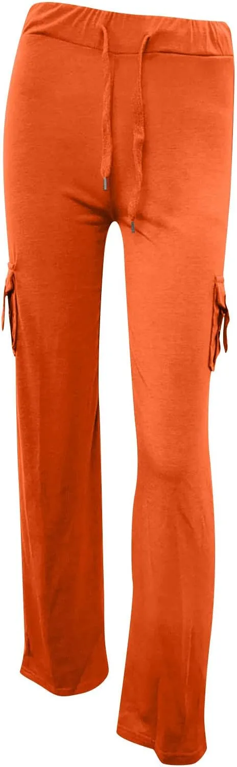 Xiaojmake Wide Leg Cargo Pant with Pockets Women High Waisted Bootcut Yoga Pants Casual Plus Size Stretch Flare Leggings 2025