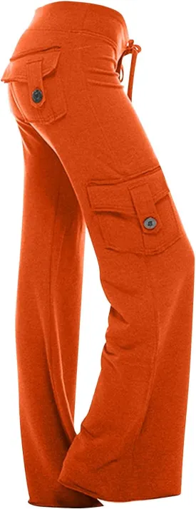 Xiaojmake Wide Leg Cargo Pant with Pockets Women High Waisted Bootcut Yoga Pants Casual Plus Size Stretch Flare Leggings 2025