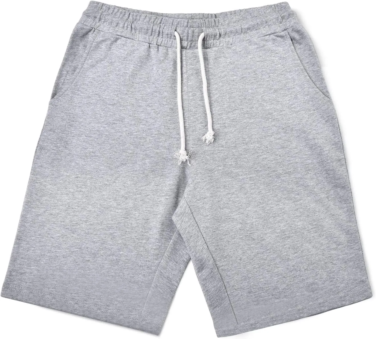 Zengjo Mens Sweat Shorts with Pockets, Cotton Knit Lounge Jogger Athletic Short Pants 9" Inch Inseam Drawstring Elastic Waist