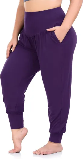 ZERDOCEAN Women's Plus Size Yoga Joggers Pants Casual Comfy Workout Lounge Pants with Pockets